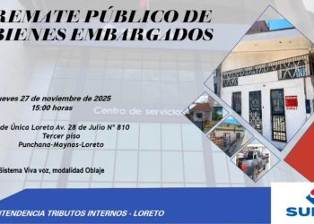 SUNAT anuncia último remate del año con seis inmuebles en oferta