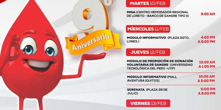 Centro Hemodador de Loreto cumple 9 años y supera los 5,600 donantes voluntarios registrados