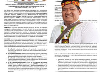 Pueblos indígenas dan ultimátum por UGEL Intercultural